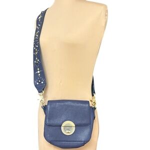 bag FOLEY + CORINNA purple faux leather detachable embellished shoulder strap